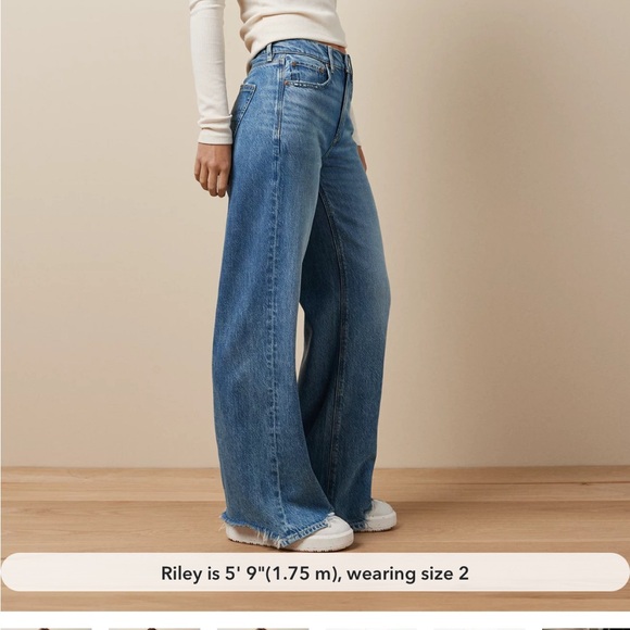 AE dreamy drape high waist Wide-Leg Jeans - Picture 1 of 7
